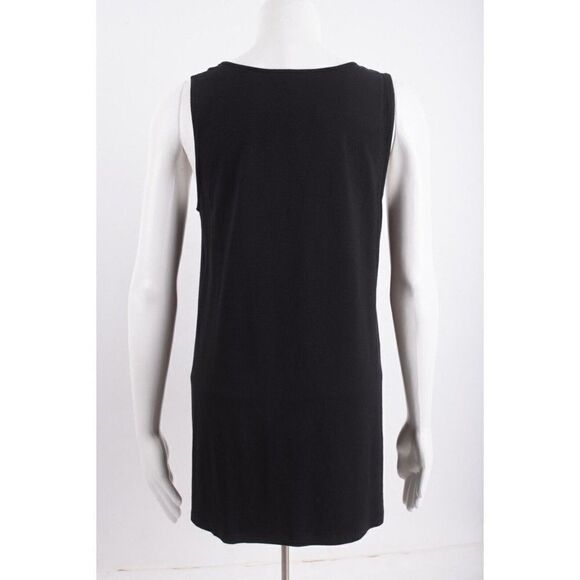 Eileen Fisher Womens Shirt Top Black M Medium Black Rayon Lycra Sleeveless - Picture 4 of 6